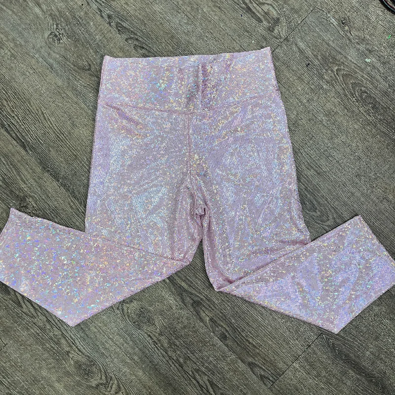 SALE - LARGE ONLY - Light Pink Shattered Glass Cropped Capri Leggings Pants Trendy Digital Print Leggings SALE - LARGE ONLY - Light Pink Shattered Glass Cropped Capri Leggings Pants Trendy Digital Print Leggings