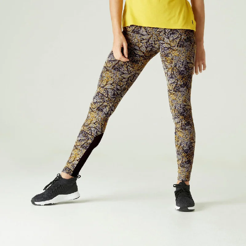 Stretchy High-Waisted Cotton Fitness Leggings with Mesh Print Casual Sporty Leggings Stretchy High-Waisted Cotton Fitness Leggings with Mesh Print Casual Sporty Leggings