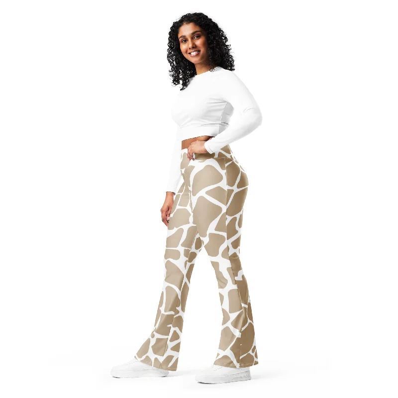 Women’s Leggings Giraffe Print Flare Leg, lioness-love Fashionable Minimal Active Leggings Women’s Leggings Giraffe Print Flare Leg, lioness-love Fashionable Minimal Active Leggings