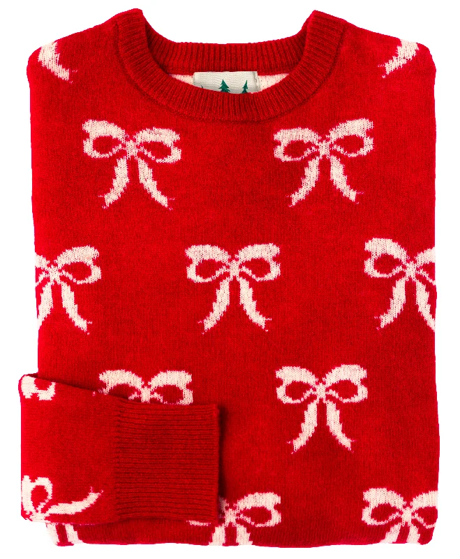 Audrey Bow Sweater Zippered Front Buttoned Front Snap Front