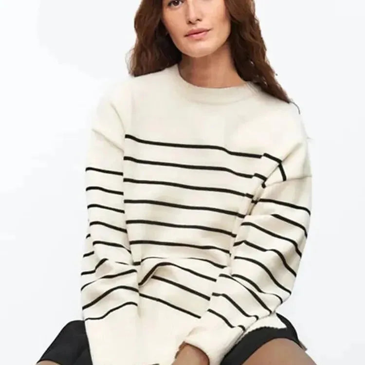 Oversized Pullover Sweater Cable Knit Ribbed Knit Lace Knit