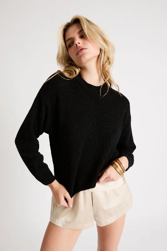 + Beryll Madison Cashmere Sweater | Black Rock Front Pockets Side Pockets Patch Pockets