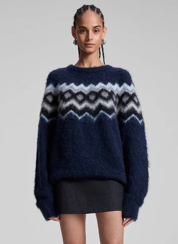 Ezra Fairisle Sweater Ribbed Striped Patterned