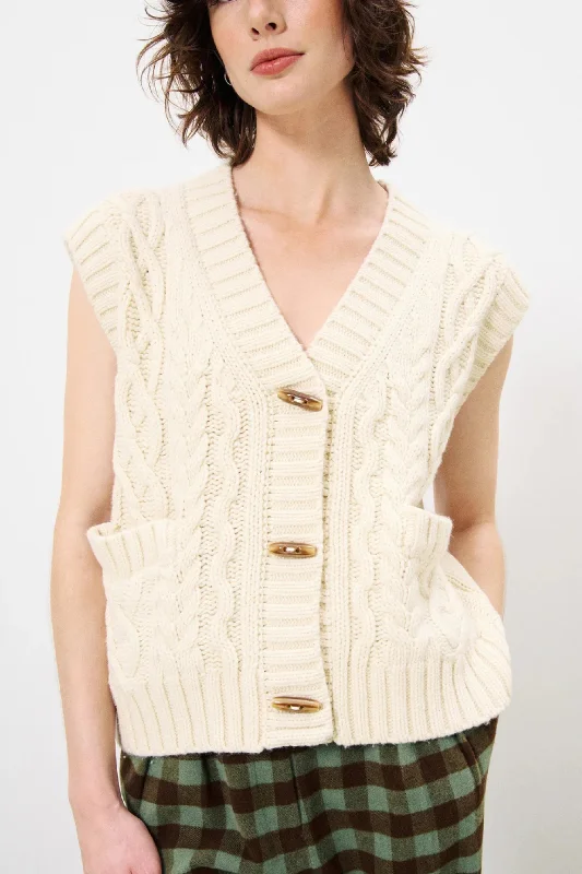 FRNCH Medea Sweater Vest Zippered Buttoned Snapped