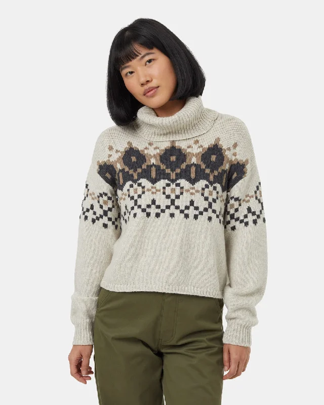 Highline Intarsia Turtleneck Sweater Fitted Loose Oversized
