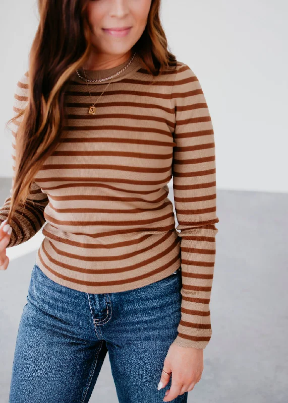 Jonie Striped Sweater Elasticated Padded Insulated