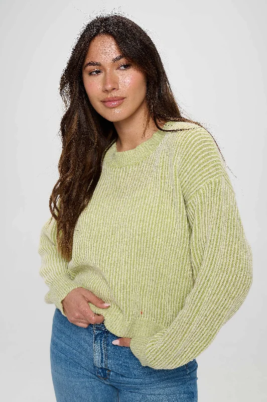 Lime Green Stylish Sweater Top Oversized Loose Flowy