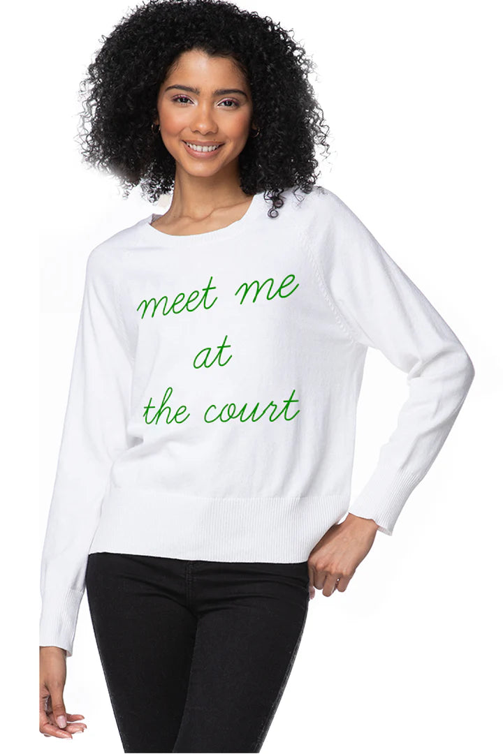 Meet Me At The Court Sweater Boat Neck Shawl Collar Notched Collar