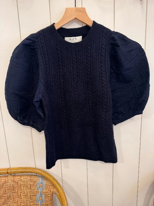 Myra Cotton Sweater Navy Casual Formal Business