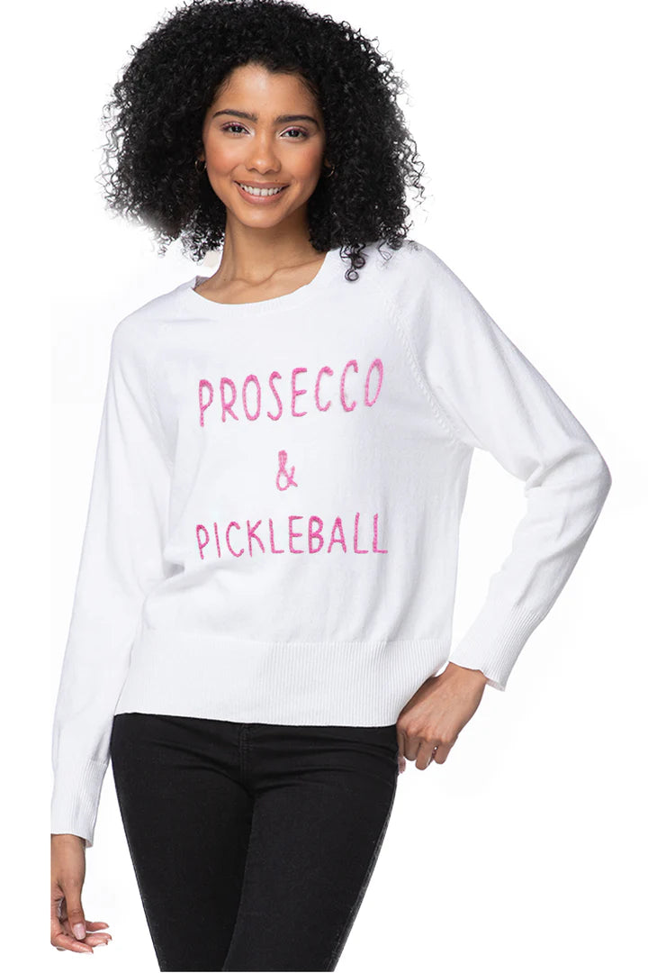 Prosecco and Pickleball Sweater Fleece Fabric Down Fabric Feather Fabric