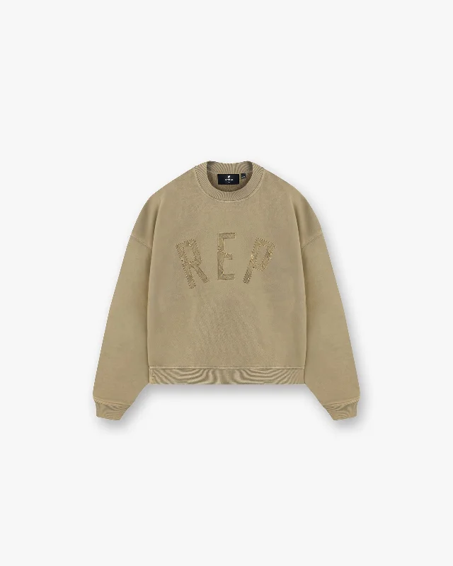 Rep Applique Sweater - Fawn Cotton Fabric Linen Fabric Terry Fabric