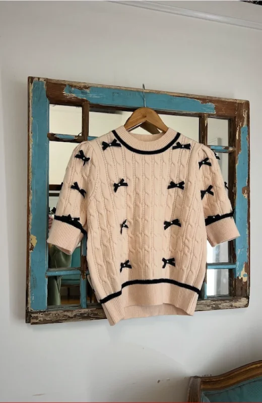 Bows And Bows Sweater Print Jacquard Patchwork