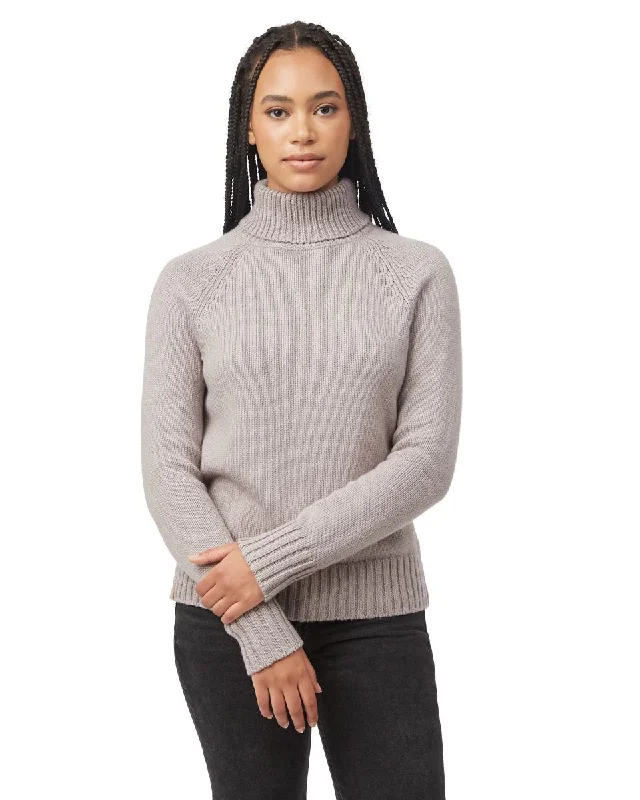 TENTREE Women's Highline Wool Turtleneck Sweater Zinc Knit Fabric Woven Fabric Fleece Fabric