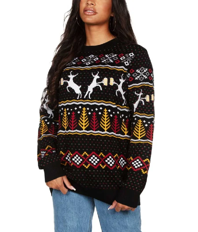 Women's Caribrew Oversized Christmas Sweater Lace Blend Ribbed Blend Corduroy Blend