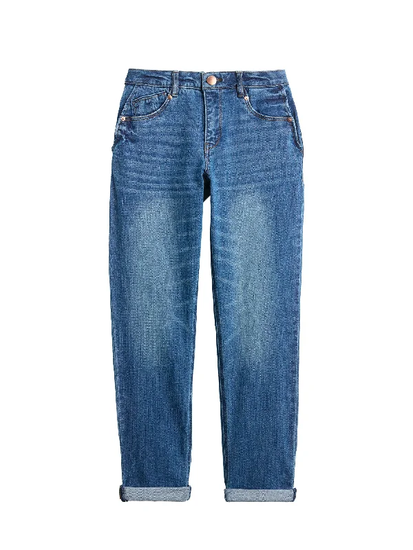 "Ab"solution Mid-Rise Side Entry Pocket Girlfriend Petite Jeans Stylish High-Rise Mom Jeans "Ab"solution Mid-Rise Side Entry Pocket Girlfriend Petite Jeans Stylish High-Rise Mom Jeans