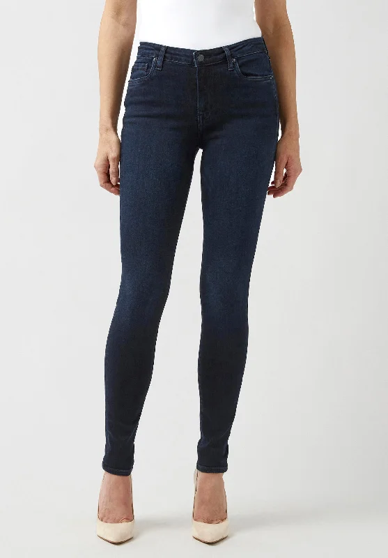 Mid Rise Skinny Alexa Women's Jeans in Rinsed Dark Blue Rinsed - BL15670 Comfortable Stretch Fit Jeans Mid Rise Skinny Alexa Women's Jeans in Rinsed Dark Blue Rinsed - BL15670 Comfortable Stretch Fit Jeans