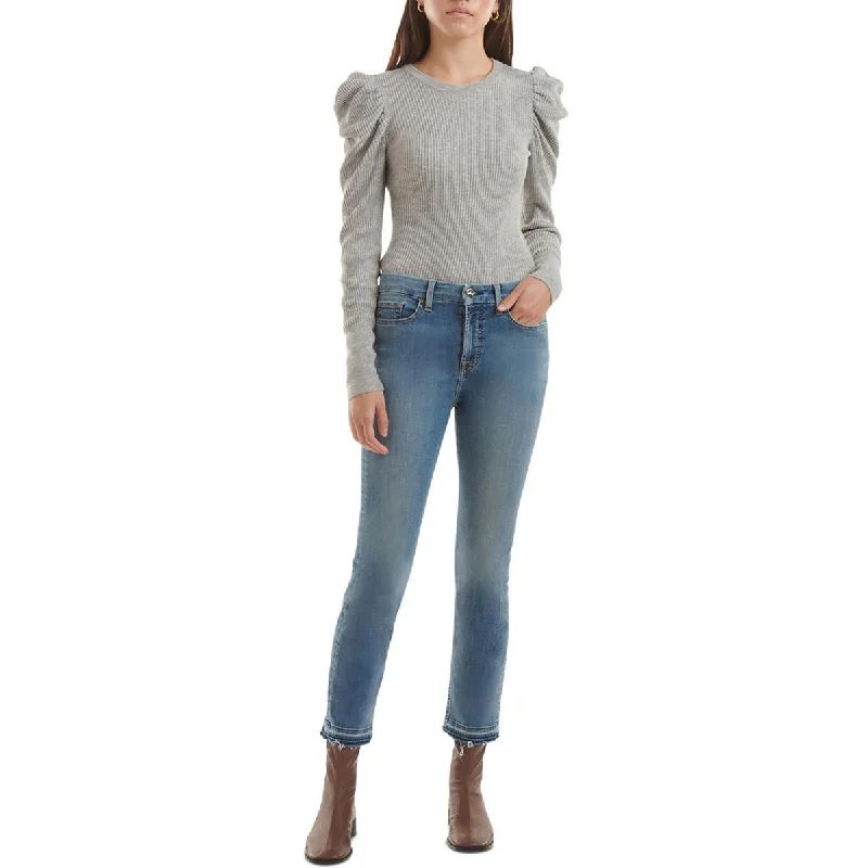 Jen7 by 7 for All Mankind Womens Faded Raw Hem Ankle Jeans Comfortable Mid-Rise Jeans Jen7 by 7 for All Mankind Womens Faded Raw Hem Ankle Jeans Comfortable Mid-Rise Jeans