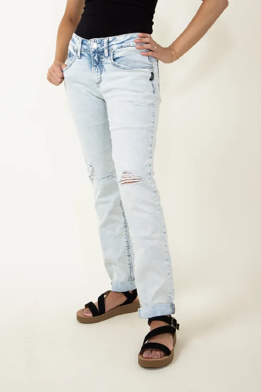 Silver Jeans Rolled Cuff Boyfriend Jeans for Women | L27101CCG163 Chic Dark-Wash Skinny Jeans Silver Jeans Rolled Cuff Boyfriend Jeans for Women | L27101CCG163 Chic Dark-Wash Skinny Jeans