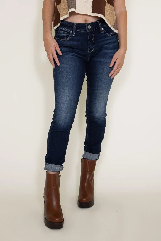 Silver Jeans Elyse Dark Wash Skinny Jeans for Women | L03116EAE324 Fashionable Mom Jeans Silver Jeans Elyse Dark Wash Skinny Jeans for Women | L03116EAE324 Fashionable Mom Jeans
