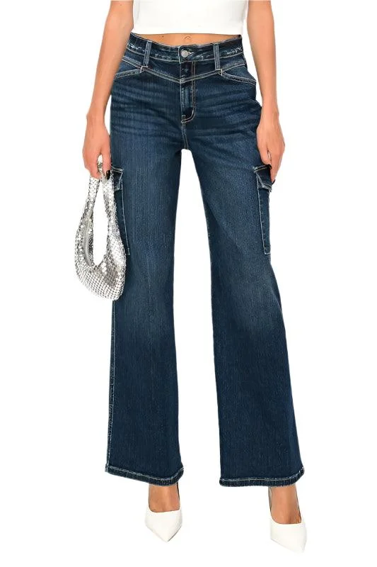 High Rise Wide Jeans Comfortable Mid-Rise Jeans