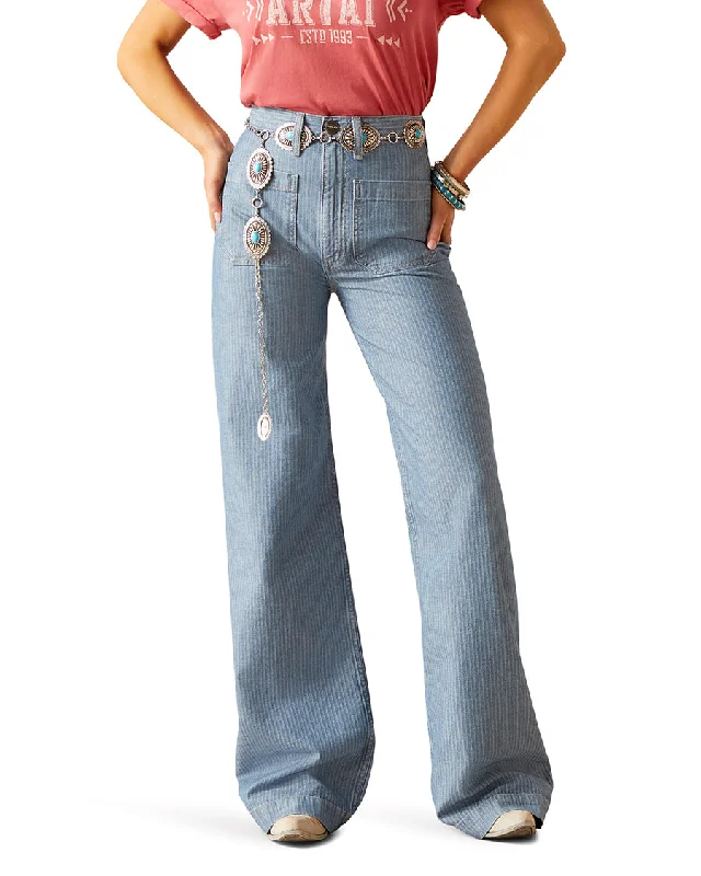 Women's High Rise Jazmine Wide Leg Jeans Stylish Stone-Wash Denim Jeans