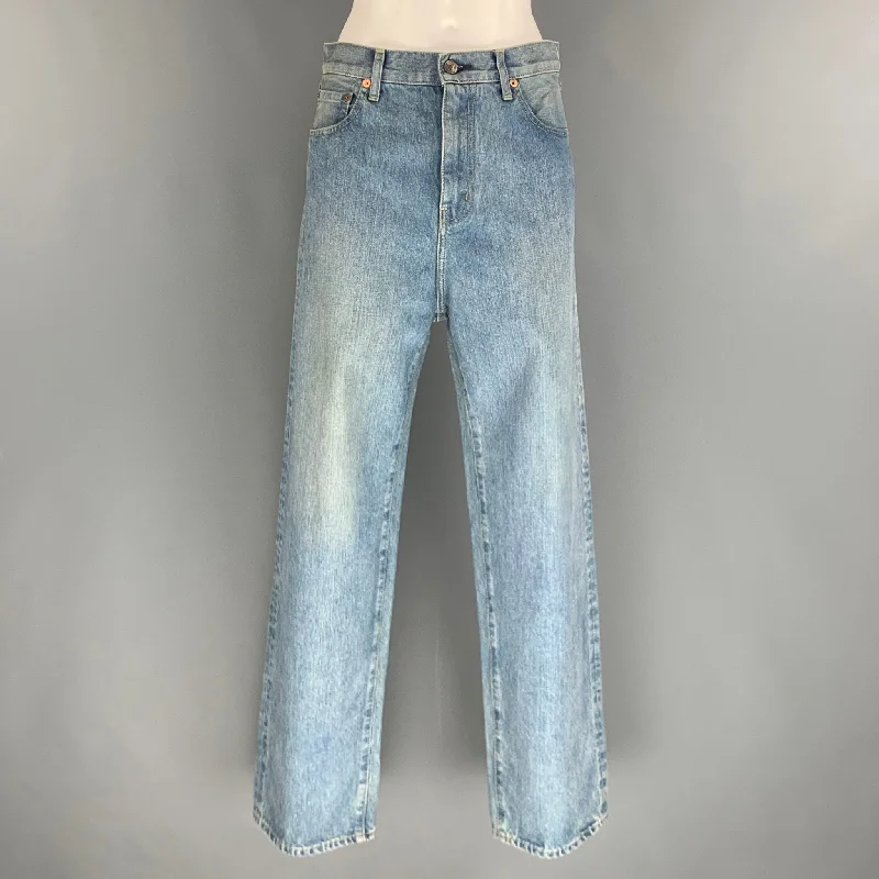 JUNYA WATANABE- LEVI'S Size XS Light Blue Denim Washed Wide Leg Jeans Fashionable Button-Front Jeans