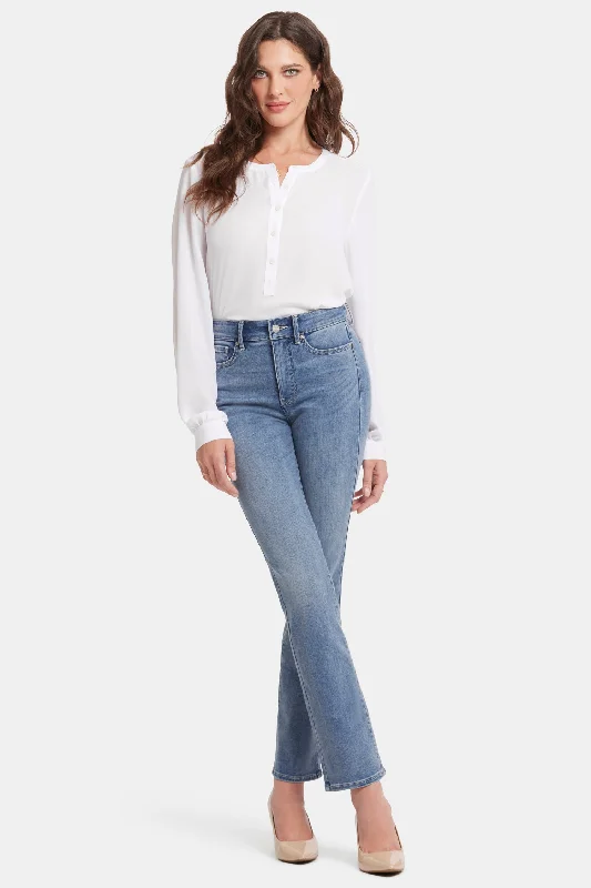 Marilyn Straight Jeans In Petite  - Hayden Valley Fashionable White Denim Jeans