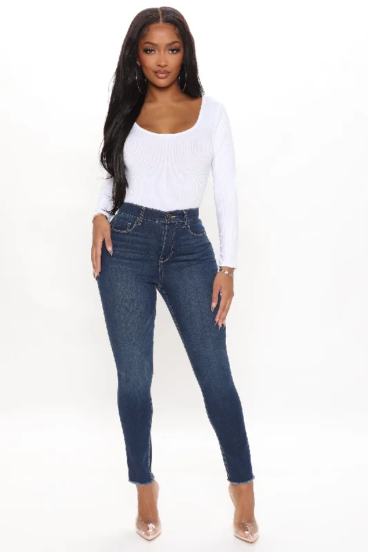 Next Level No Gap Skinny Jeans - Dark Wash Casual Bootcut Ripped Jeans