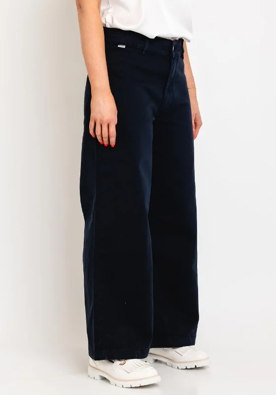 Pepe Jeans Tania Wide Leg Jeans, Navy Trendy Classic Fit Jeans