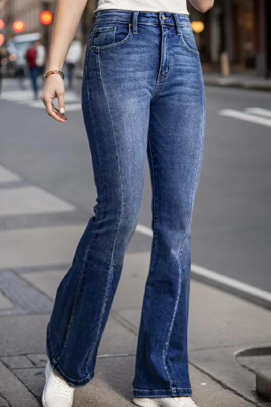 Plus Size High Waist Flare Jeans Fashionable Bootcut Jeans